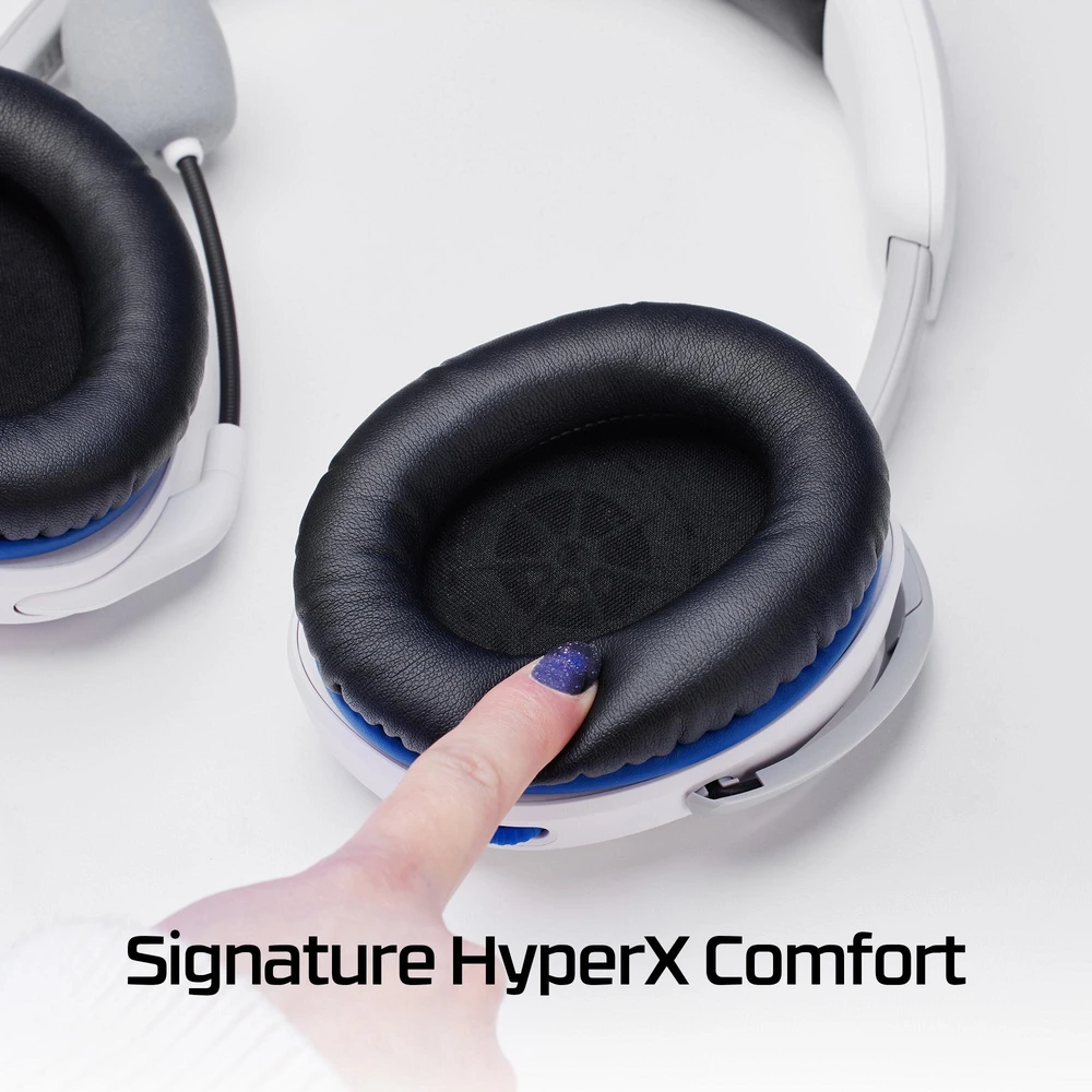 HyperX Cloud Stinger 2 žaidimams skirtos ausinės su laidu, skirtos PS4/PS5 konsolėms, Baltos