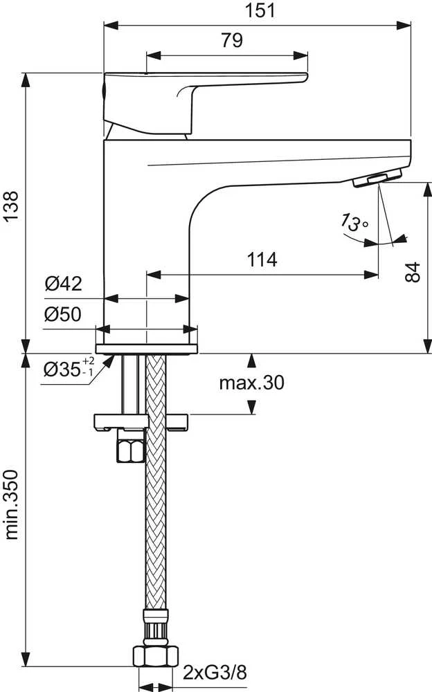 Ideal Standa Kriauklės maišytuvas A46BERD, chromuotas