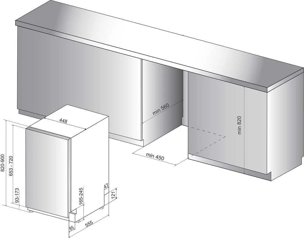 Įmontuojama indaplovė Whirlpool WSIC 3M27 C