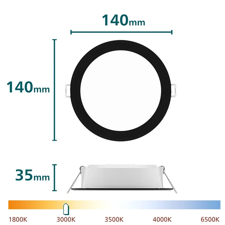 „Philips“ LED įleidžiamas šviestuvas. 12,5 W. 3000 K. Ø12,5. Juodas
