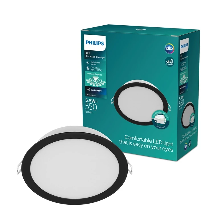 Nezatříděno Įleidžiamas šviestuvas „Philips LED“. 5,5 W. 4000 K. Ø9. Juodas