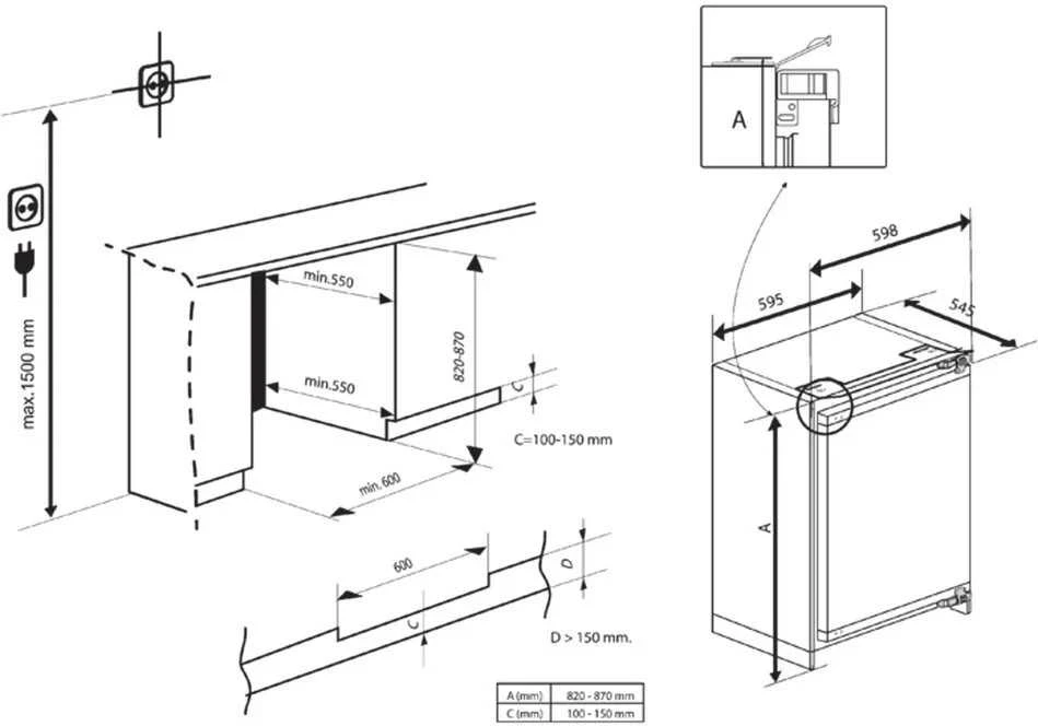 BEKO Integruojamas šaldytuvas BU1154N, E energetinė klasė, aukštis 81,8cm