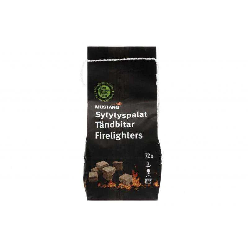 Ugnies įdegtukai, ruda sp. Mustang Lighting Cubes Eco, 72 vnt.