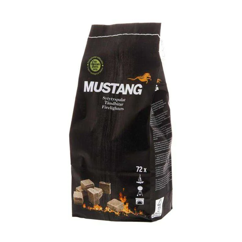 Ugnies įdegtukai, ruda sp. Mustang Lighting Cubes Eco, 72 vnt.