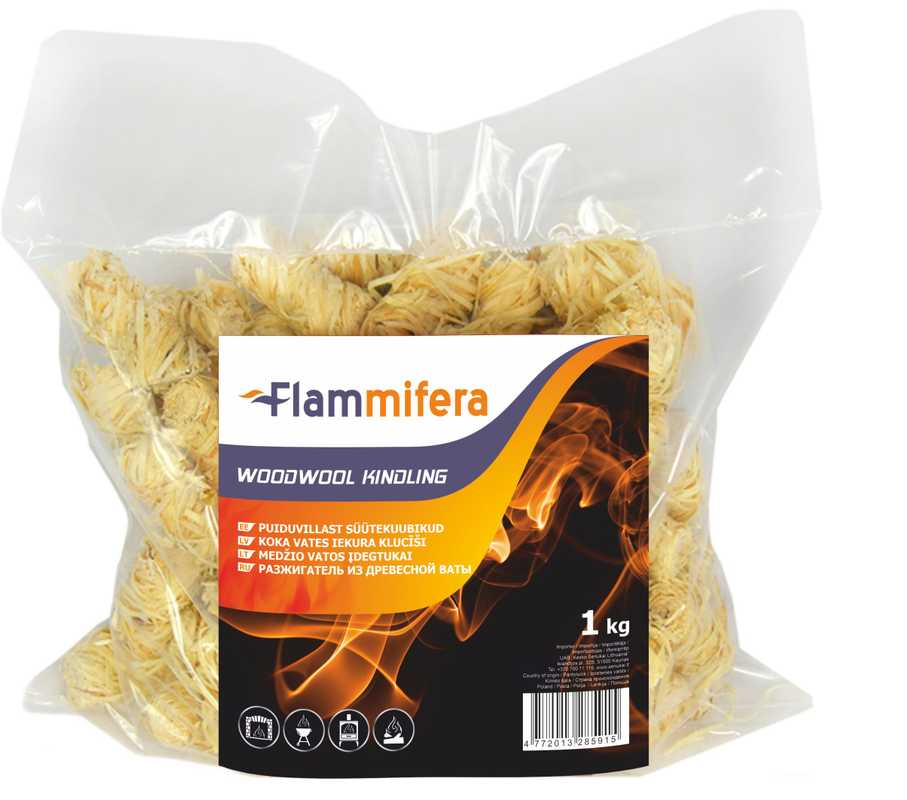 Flammifera Medžio vatos ugnies įdegtukai, 1kg