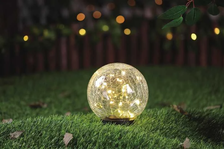 Domoletti SOLAR CRACKLE GLASS ORB LIGHT15CM 100969