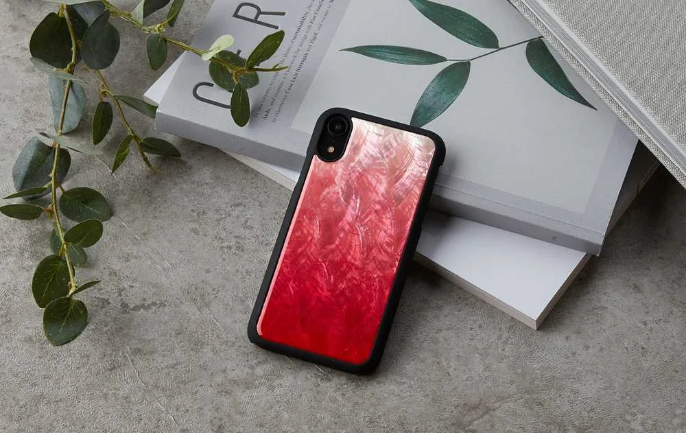 Ikins Rožinis su juoda telefono dėklas iPhone XR