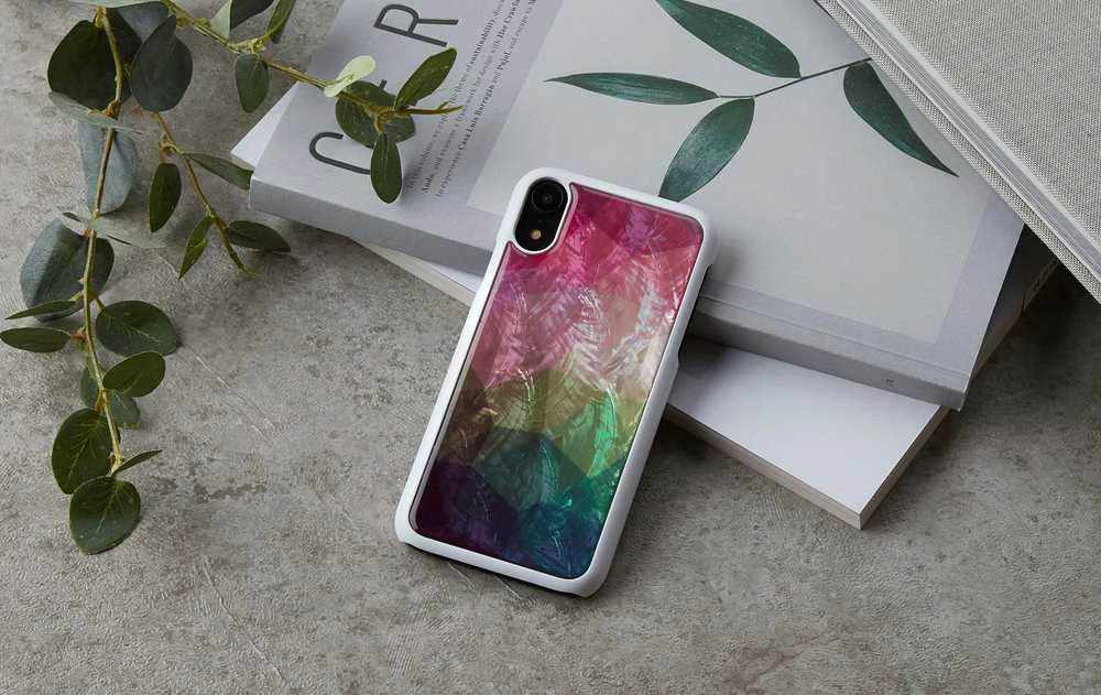 Ikins Baltas telefono dėklas iPhone XR su vandens gėlėmis