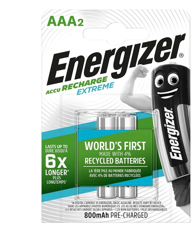 Įkraunamas elementas Energizer, AAA, 800 mAh, 2 vnt.