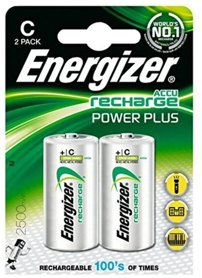 Įkraunami elementai Energizer C 2500 mAh. 2 vnt.