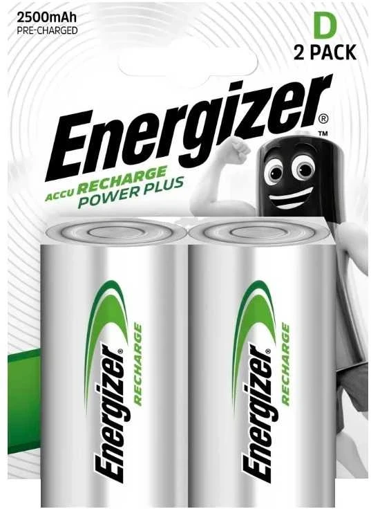 Įkraunami elementai Energizer D 2500 mAh. 2 vnt.