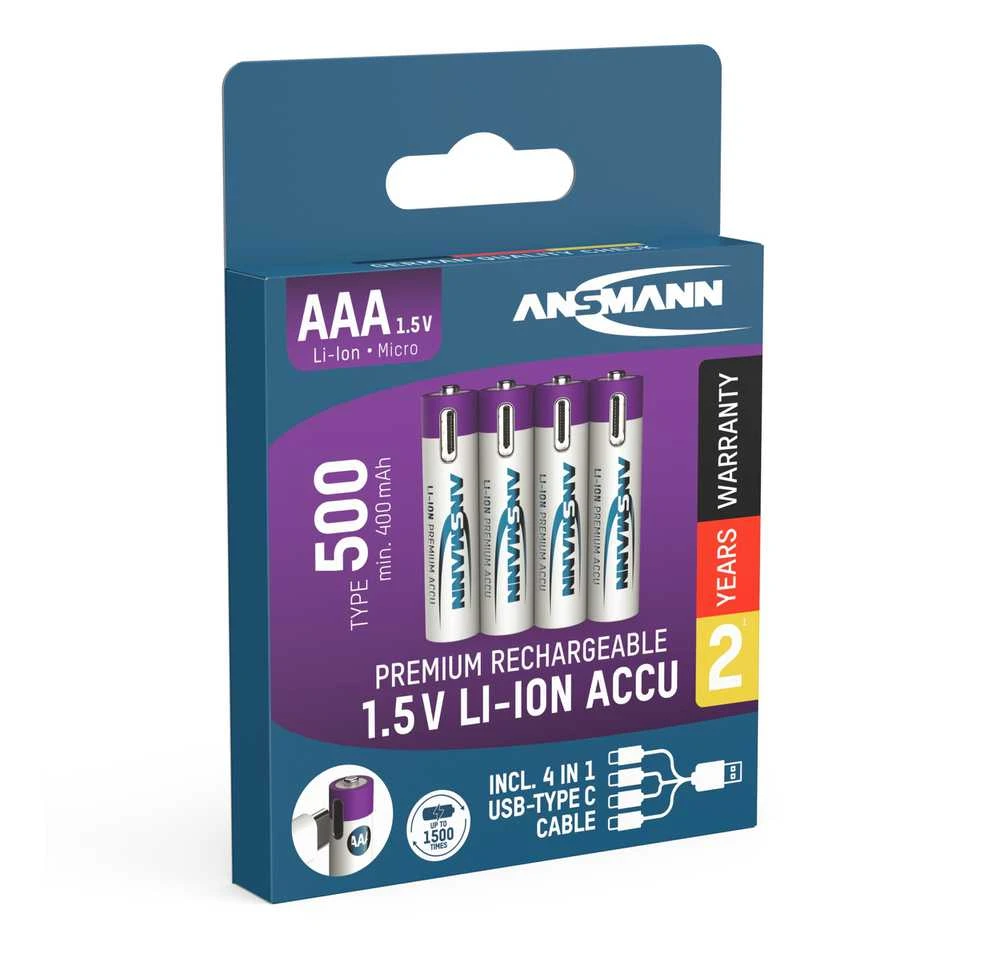 Įkraunamos baterijos Ansmann, AAA, 400 mAh, 4 vnt.