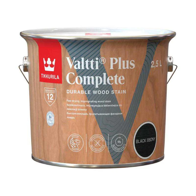 Tikkurila Patvarūs medienos dažai juodo juodmedžio spalvos 2,5 l