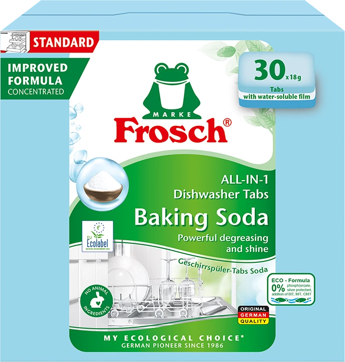 Indaplovės tabletės FROSCH su soda 540 g
