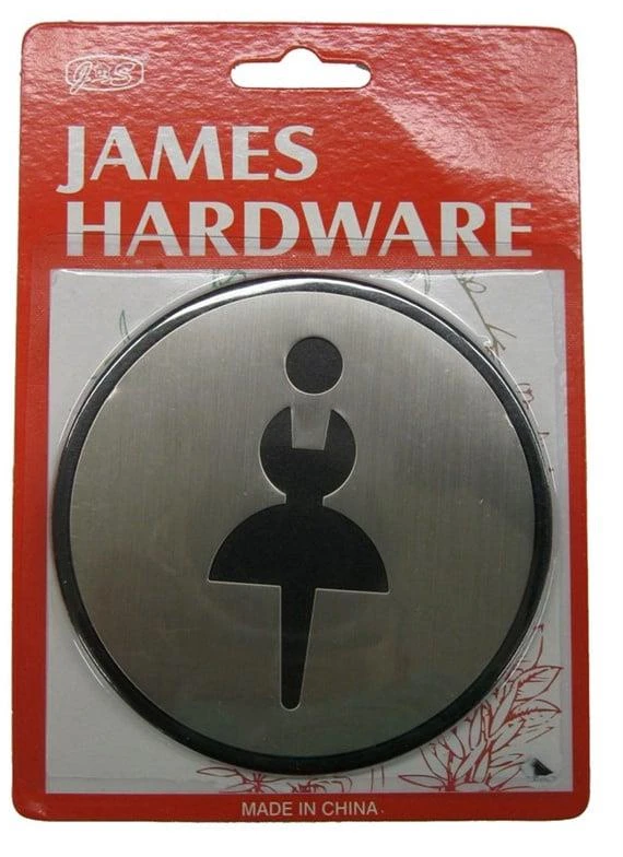 Informacinis ženklas Haushalt SN001-2 SS, 0.3 cm, DIA 9.7 cm, plastikas/nerūdijantysis plienas, juoda sp./nerūdijančiojo plieno