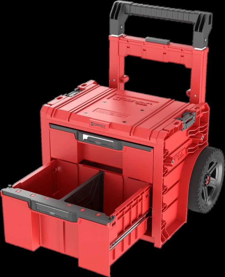 Q-Brick Įrankių dėžė su ratukais PRO 2.0 PLUS, 2 stalčiai, QBRICK