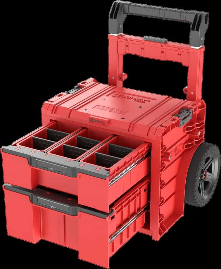 Q-Brick Įrankių dėžė su ratukais PRO 2.0 PLUS, 2 stalčiai, QBRICK