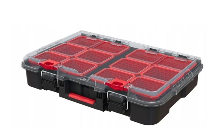 Instrumentu kaste Keter STACK N ROLL, 51.5 cm x 34.5 cm x 11.5 cm, melna krās./sarkana krās.