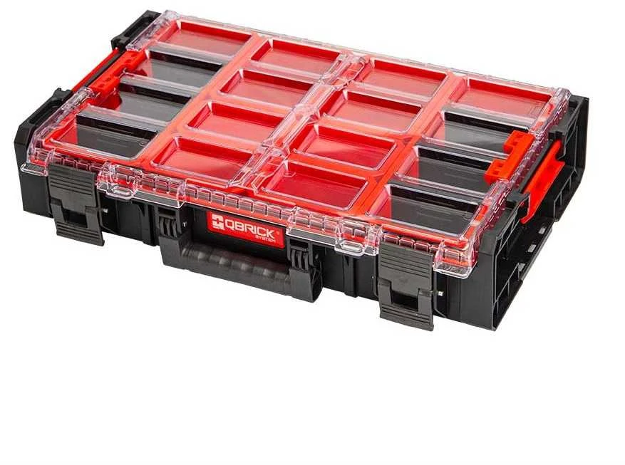 Įrankių dėžė Qbrick QBRICK SYSTEM ONE ORGANIZER XL, 58 cm x 38 cm x 13 cm, juoda sp./raudona sp.