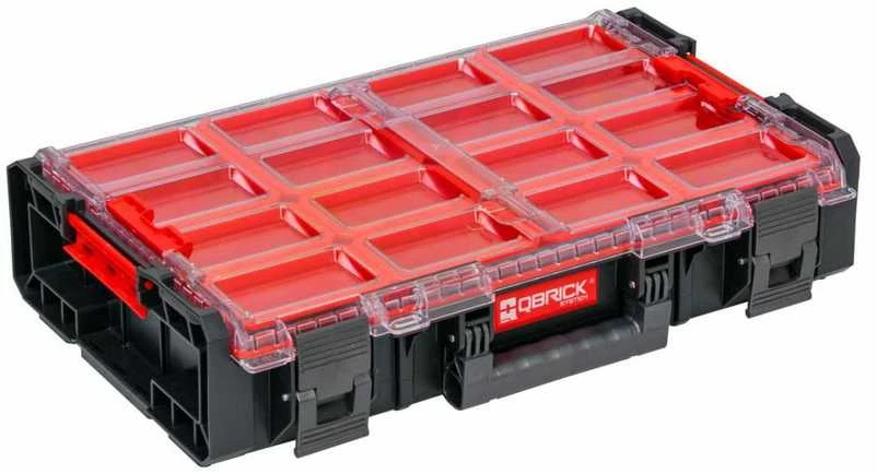 Įrankių dėžė Qbrick QBRICK SYSTEM ONE ORGANIZER XL, 58 cm x 38 cm x 13 cm, juoda sp./raudona sp.