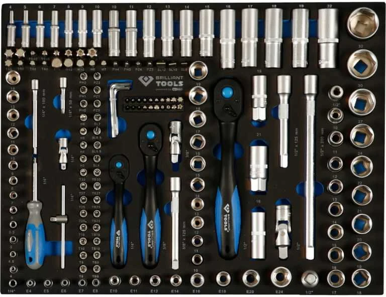 Įrankių vežimėlis Brilliant Tools 7 stalčių su 473 įrankiais
