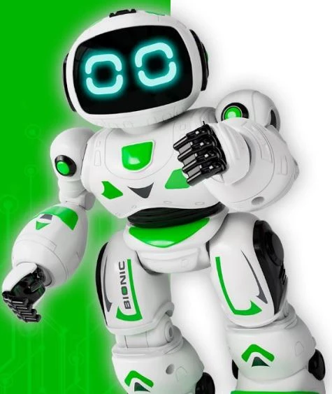 Interaktyvus žaislas robotas Xtrem Bots XT803464, 20 cm, balta sp./žalia sp.