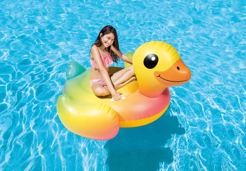 Pripučiamas žaislas INTEX Mega Yellow Duck Island, 147x147x81cm geltonas 57556NP