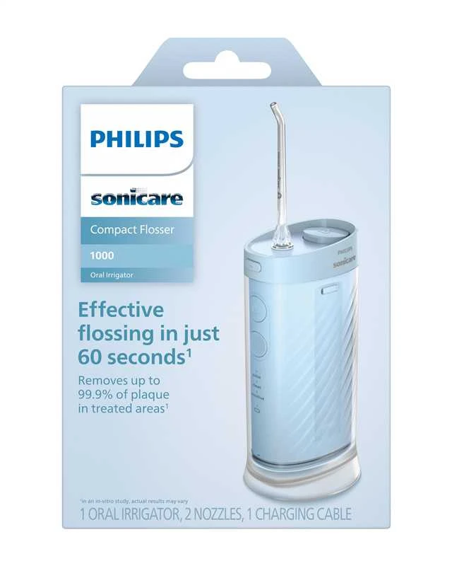 Burnos irigatorius Philips Sonicare Compact Flosser 1000 HX3333/24, mėlynas
