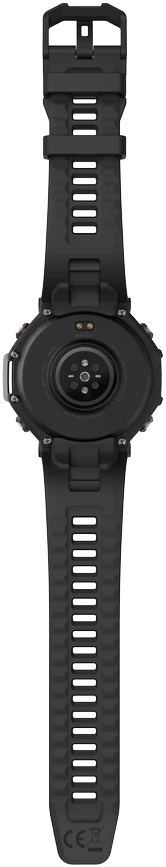 Išmanusis laikrodis Amazfit T-Rex 3, Nerudijančio plieno korpusas su onikso spalvos silikoniniu dirželiu