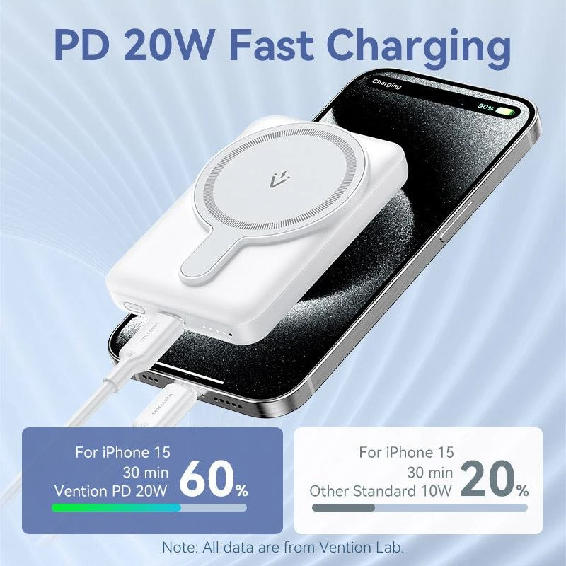 Vention FHSL0 20W magnetinis 5000mAh maitinimo blokas (mėlynas)