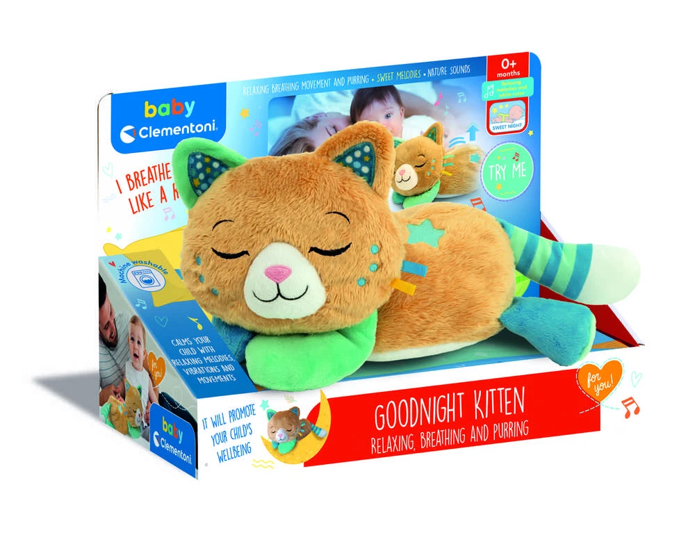 Izglītojošās rotaļlieta Clementoni Goodnight Kitten, brūna krās.