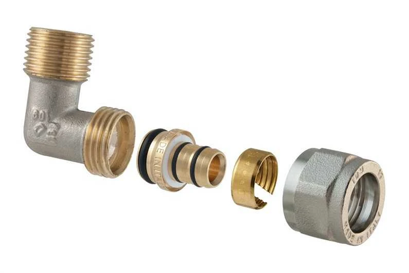 Tdm Brass Dviguba išardomoji alkūnė 1475, 16 mm x 3/4", išor. sriegis