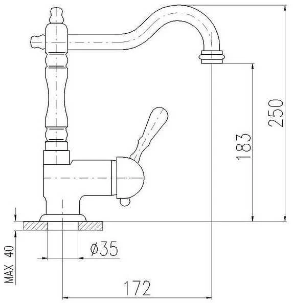 Carruzzo Basin lever mixer L508.5/8SM