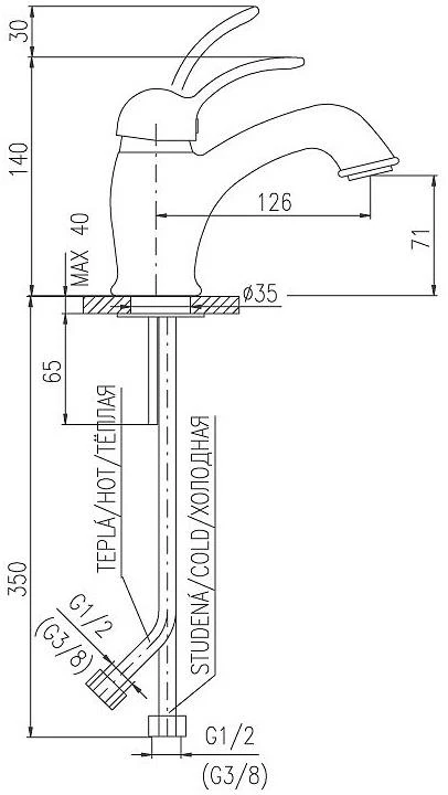 Domoletti Maišytuvas praustuvui su klik-klak L527.5SM