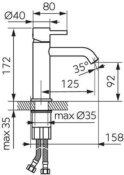 Washbasin faucet Ferro Ciriculus BCK2BG. auksinis col.