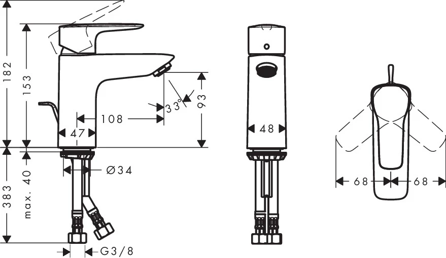 Praustuvo maišytuvas Hansgrohe MySport 71111000