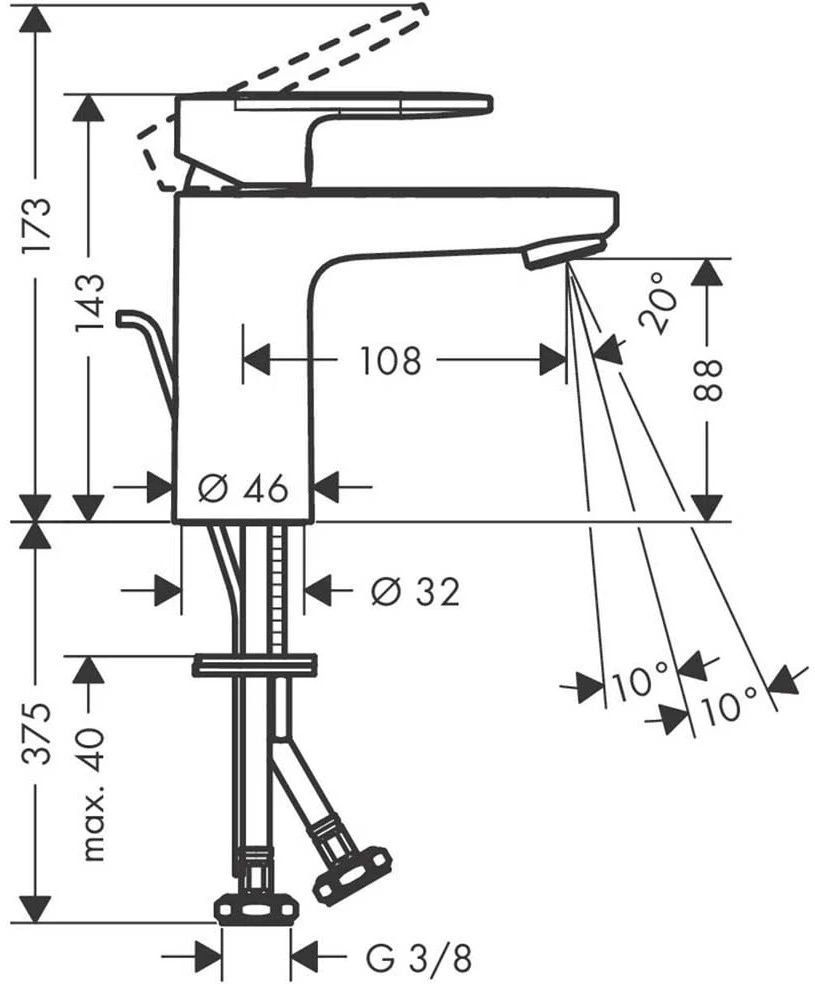 Praustuvo maišytuvas Hansgrohe Vernis Shape 71561670, juodas matinis
