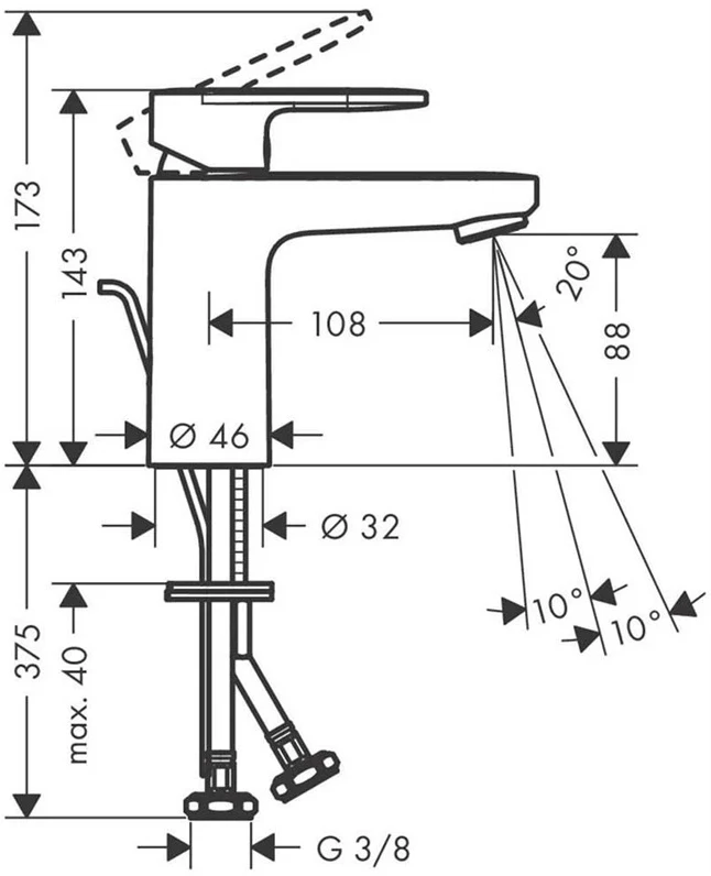 Izlietņu jaucējkrāns Hansgrohe Vernis Shape 71561670, melna krās.
