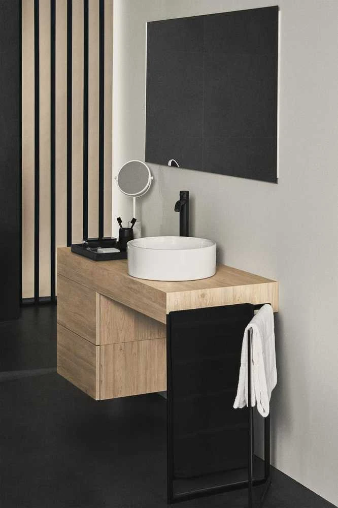 Praustuvo maišytuvas Ideal Standard Ceraline, aukštas, be dugno vožtuvo, Silk Juodas matinė juoda
