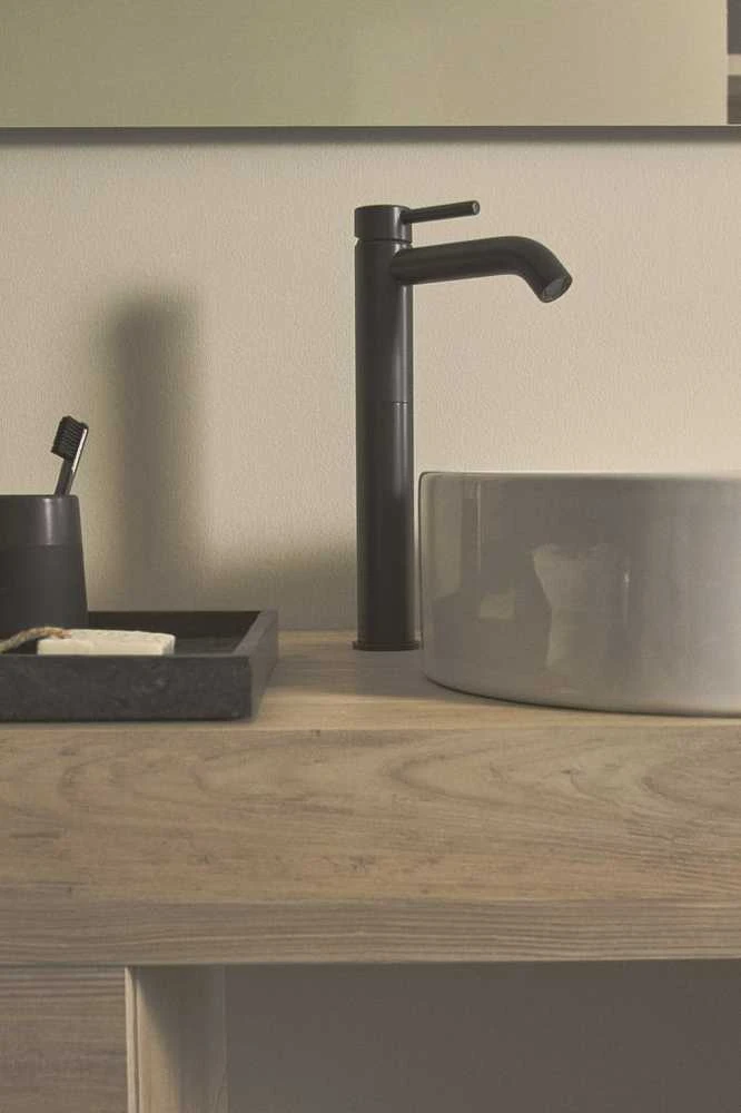 Praustuvo maišytuvas Ideal Standard Ceraline, aukštas, be dugno vožtuvo, Silk Juodas matinė juoda