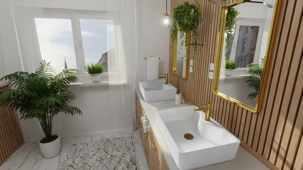 Praustuvo maišytuvas Invena Glamour BU-02-009-V, aukso