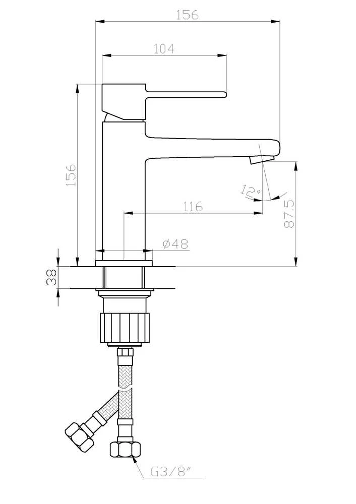 Praustuvo maišytuvas Invena Glamour BU-02-009-V, aukso