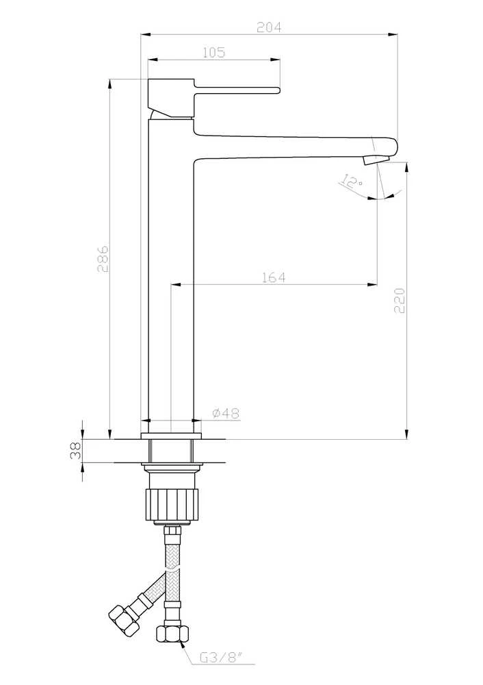 Praustuvo maišytuvas Invena Glamour BU-02-W09-V, aukso