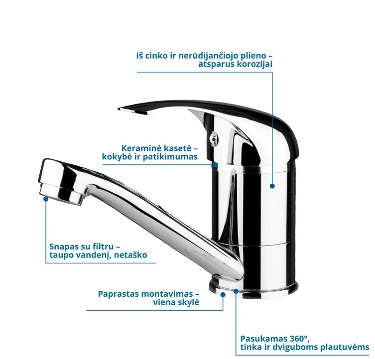 Thema Lux Maišytuvas praustuvui Sourcing BASIN TAP L-18610