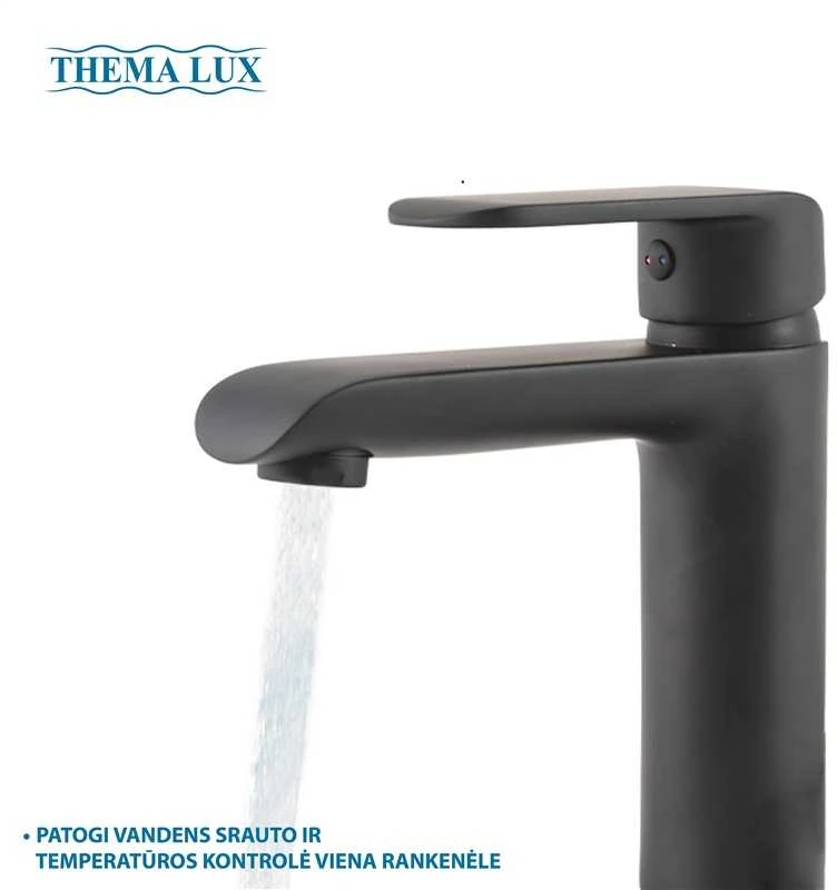 Maišytuvas praustuvui Sourcing BASIN MIXER THEMA LUXDF12301-1. Juodas