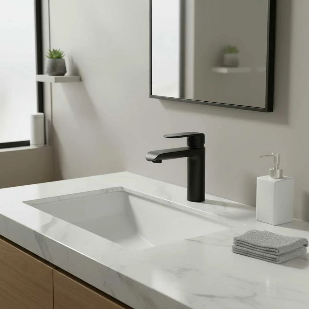 Maišytuvas praustuvui Sourcing BASIN MIXER THEMA LUXDF12301-1. Juodas