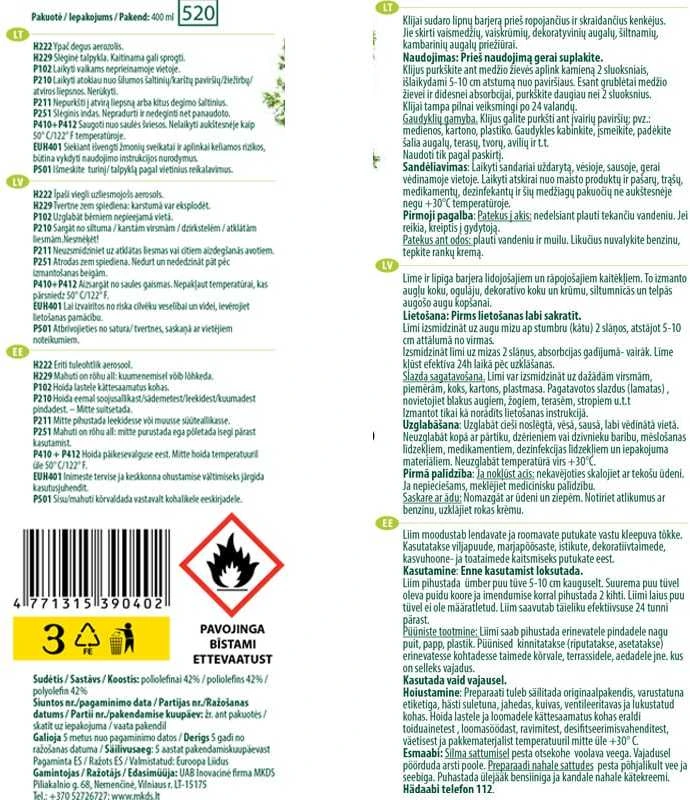 Mkds Purškiami klijai žaladarių vabzdžių gaudymui MAGNET SPRAY, 400 ml
