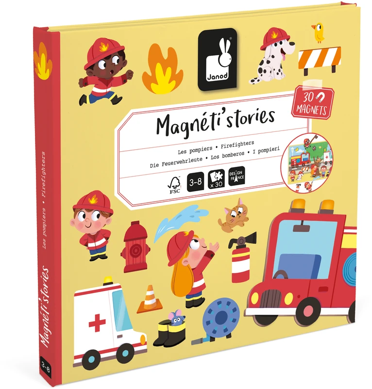 Janod Magnetinė knygelė „Ugniagesiai“
