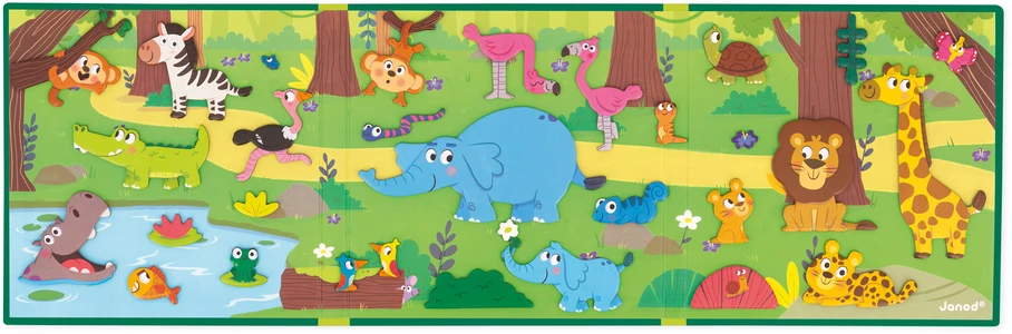 Magnetinė knyga - dėlionė Janod African Animals J05456