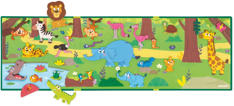 Magnetinė knyga - dėlionė Janod African Animals J05456